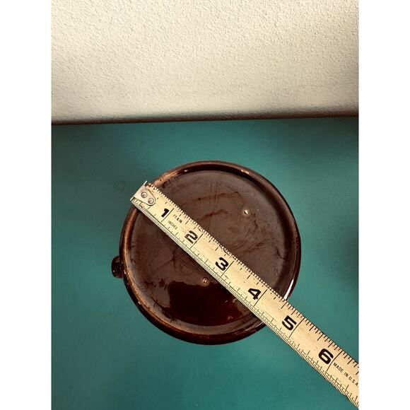 Vintage Pottery Stoneware Pitcher - Brown Salt Drip Glaze, Retro Dishware - Picture 8 of 10